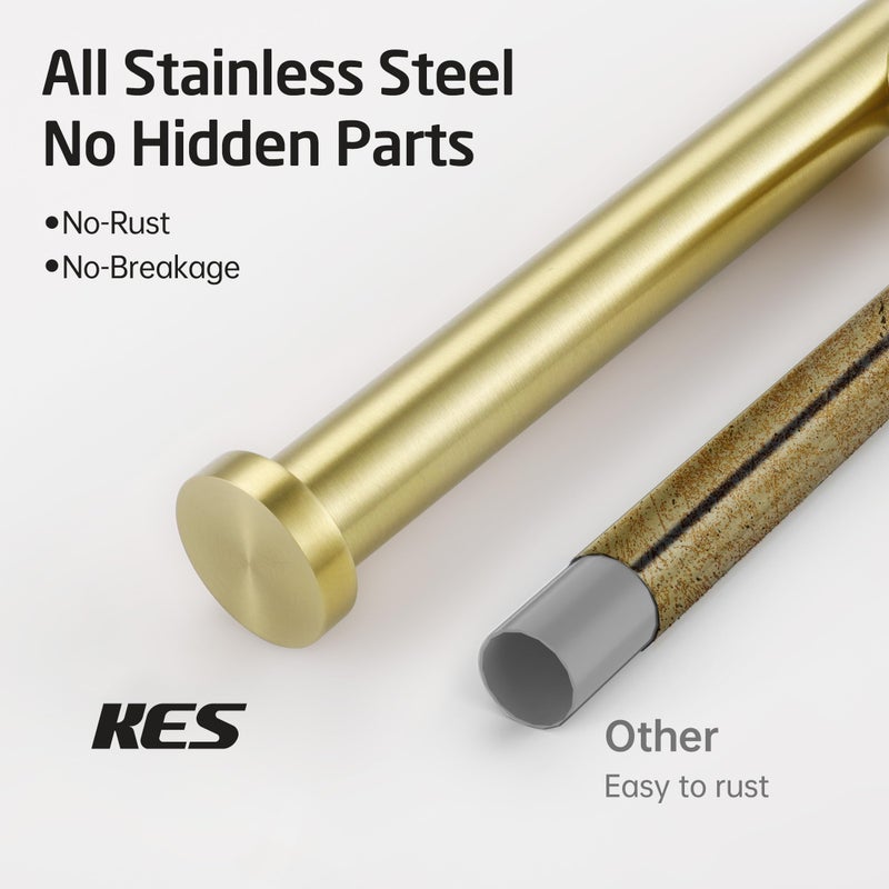 KES Bathroom Toilet Paper Holder 2 Pack SUS304 Stainless Steel Rustproof Toilet Roll Holder Dispenser Wall Mount Brushed Gold, A2175S12-BZ-P2 - Image 3